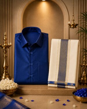 Sapphire Royal Silk Shirt & Dhoti Set Sapphire Royal Silk Shirt & Dhoti Set