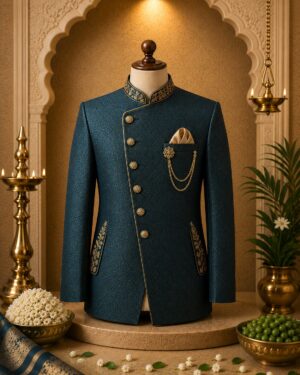 Royal Teal Rajasthan Coat