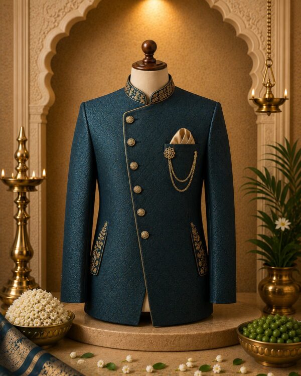 Royal Teal Rajasthan Coat