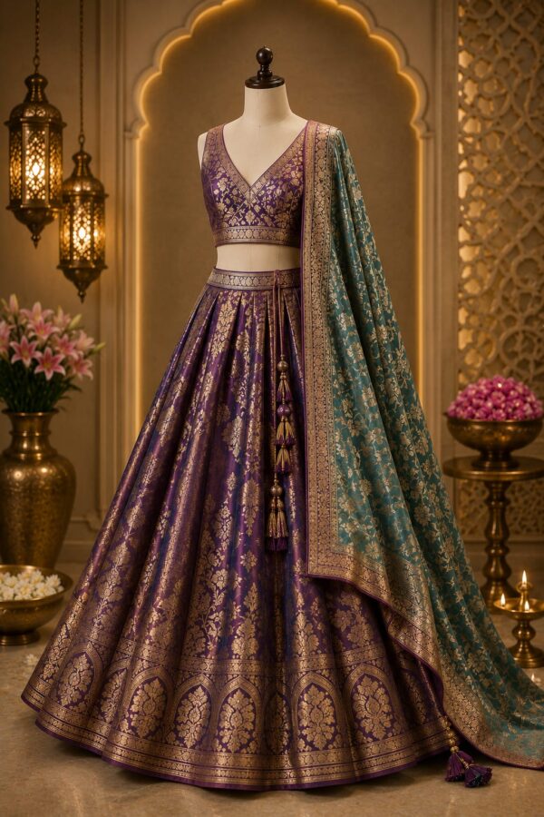 Amethyst Silk Lehenga