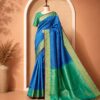 silk blue Royal Blue Silk Saree