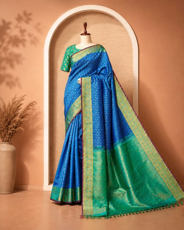 silk blue Royal Blue Silk Saree