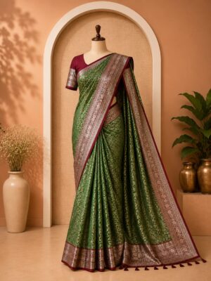 Emerald Green Silk Saree