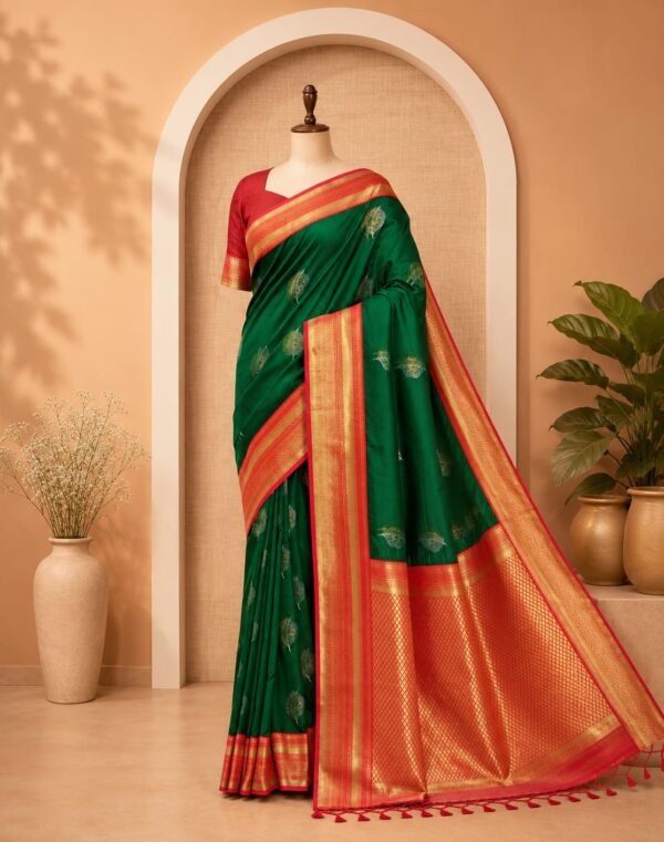 Verdant Elegance Silk Saree