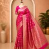 silk pink Rosé Radiance Silk Saree
