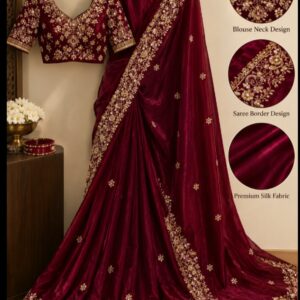 ROYAL BURGUNDY SILK SAREE